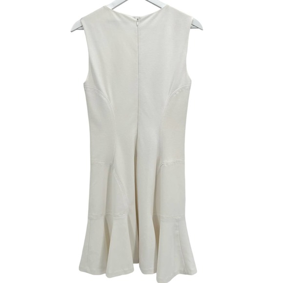 Diane von Furstenberg‎ Jaelyn Flare-Hem Sleeveless Ponte Knit White Dress Size 6 - Picture 11 of 15